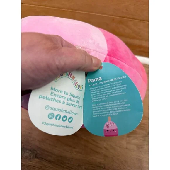VHTF NWT Original Squishmallows Pama Strawberry Ice Cream Plush Toy 12" Pink Spr - Picture 5 of 6